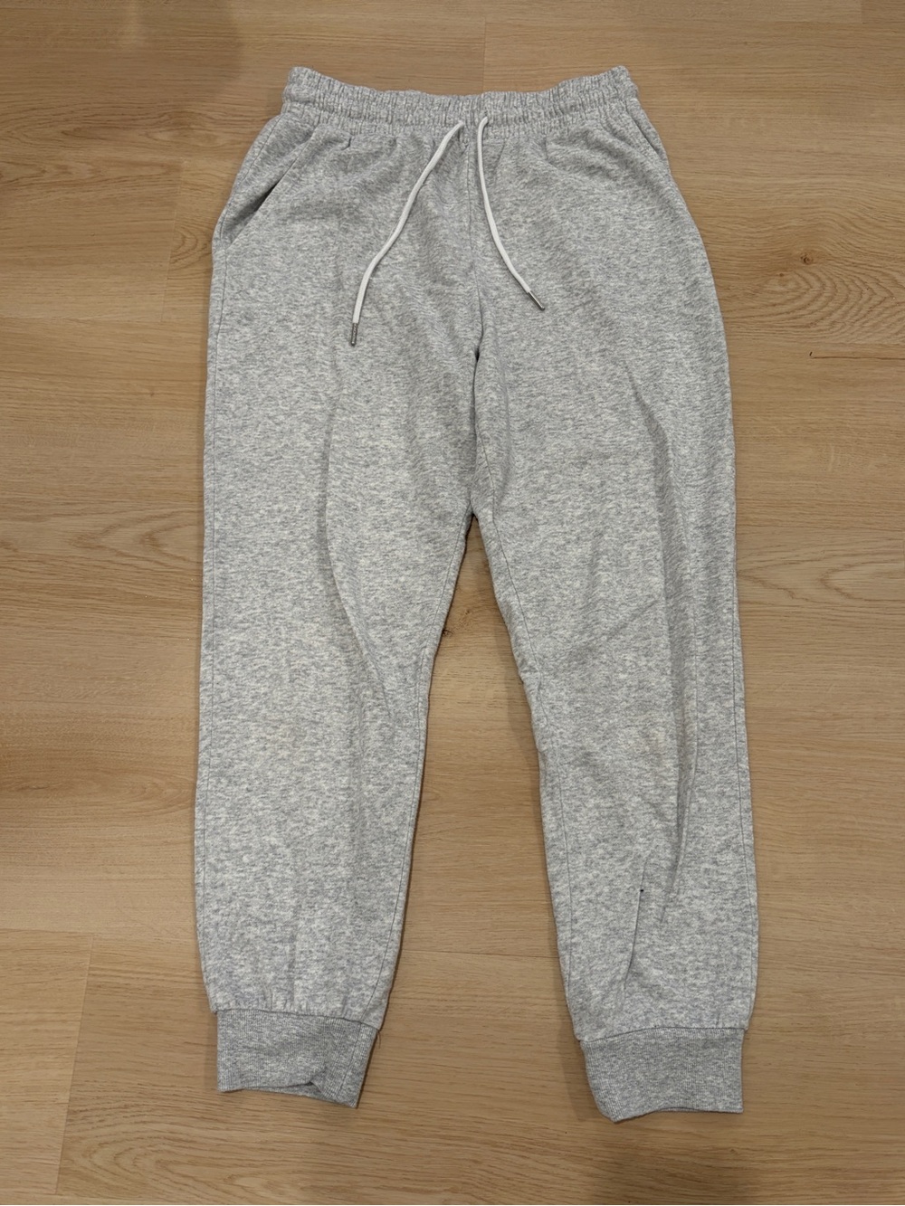 Garage Light Gray Jogger Sweatpants - Casual Drawstring Lounge Pants - Small